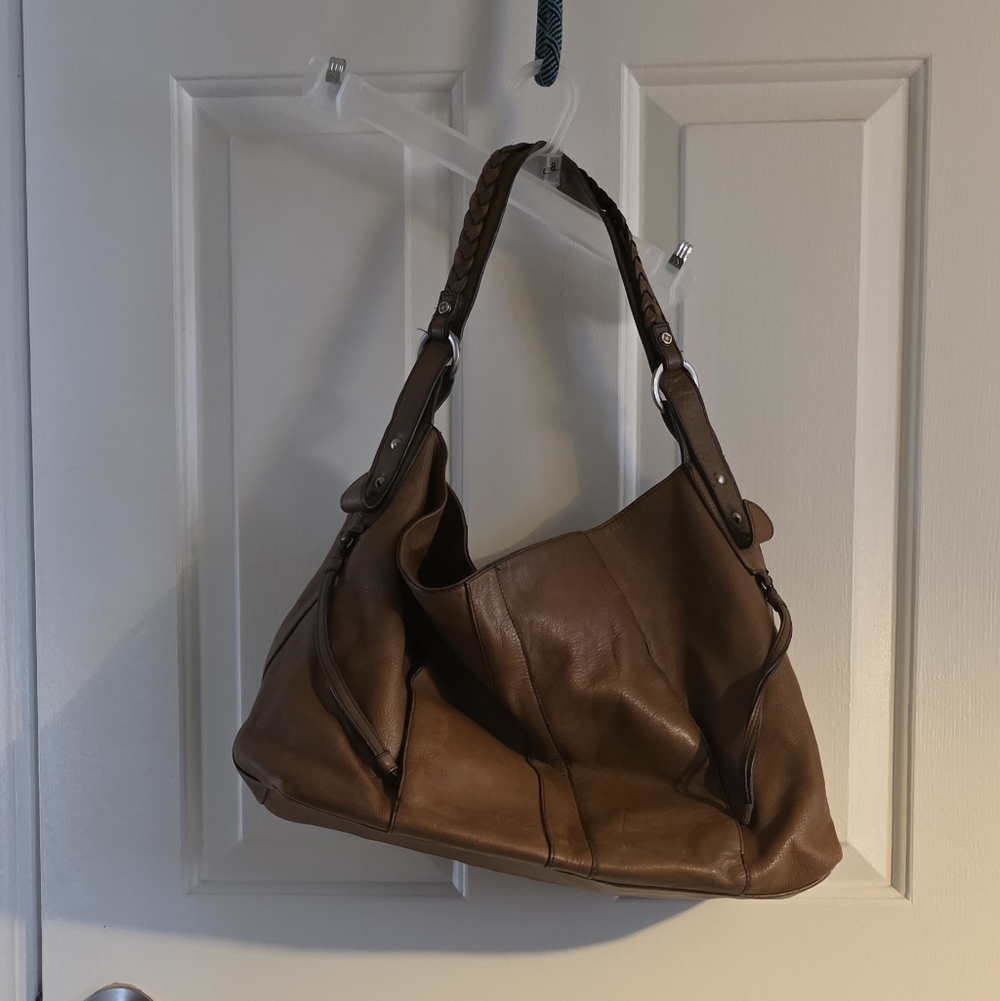 Kenneth Cole Reaction Tan Leather Hobo Bag